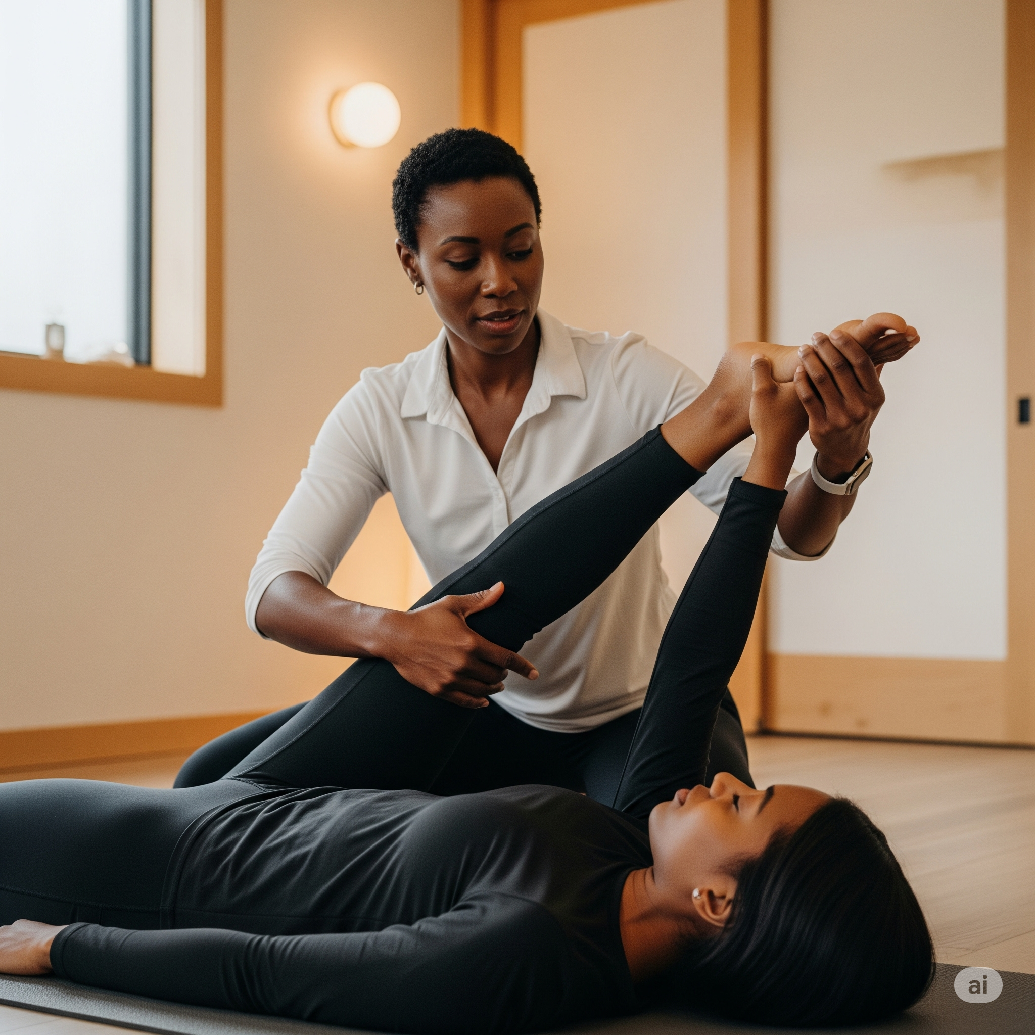blk women stretch therapy